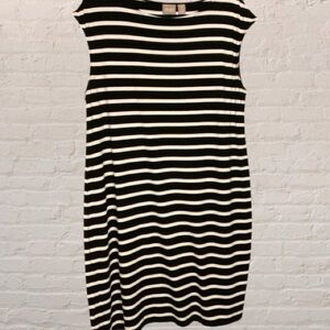 Chico's breton Stripe boatneck midi Dress Black/White Size 3/XL
